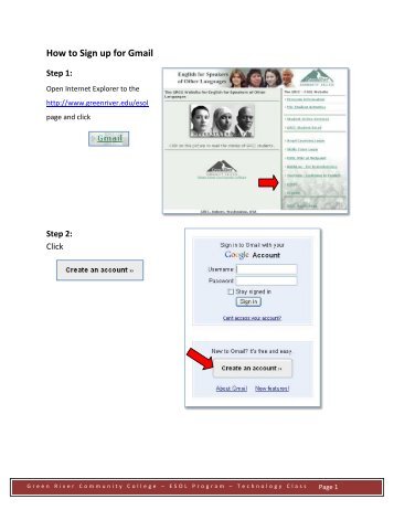 How to Sign up for Gmail - Instruction.greenriver.edu