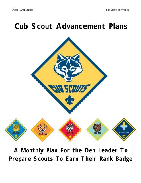 Cub Scout Advancement Plans - Fort Dearborn District