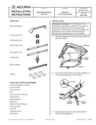 INSTALLATION INSTRUCTIONS - Acura Parts Super Store