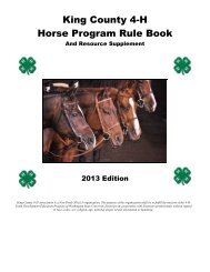 2013 King County Rule Book - KC 4-H Horse