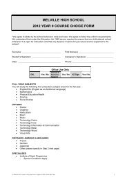 Year 9 Option Preference Form - Melville High School