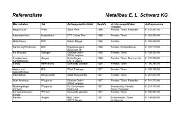 Referenzliste Metallbau E. L. Schwarz KG - Willkommen bei ...