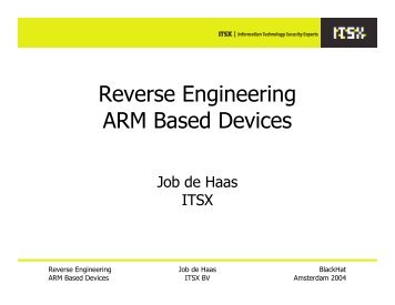Reverse Engineering ARM Based Devices - Black Hat
