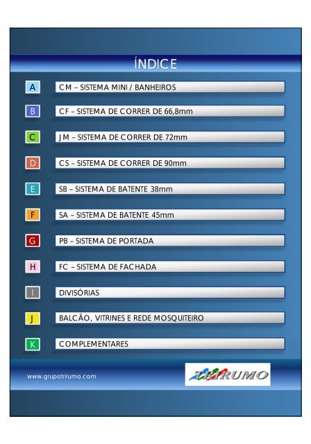 Catálogo Geral de Perfis 2012 - Sistemas de alumínio para arquitectura