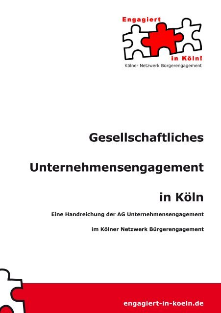 "Gesellschaftliches Unternehmensengagement in Köln" (PDF