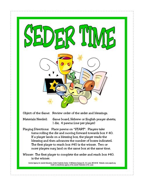pdf Seder Time Board Game and blessings.pub - Central Agency for ...