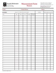 Measurement Form Women - Tuxedo Wholesaler