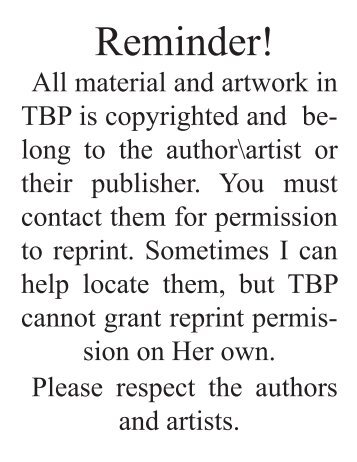 All material and artwork in TBP is copyrighted and be - The Beltane ...