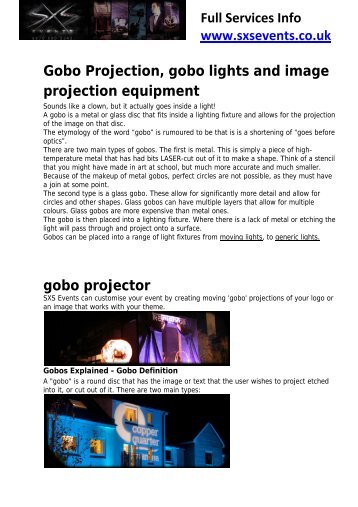 Gobo Projection - SXS Events