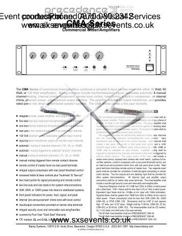 Sound - Precedence CMA Mixer Amp.pdf - SXS Events