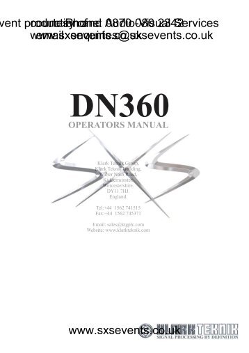 Denon DN360 Manual - SXS Events