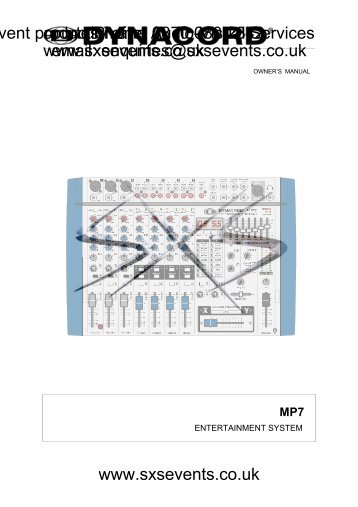 Sound - Dynacord MP7-Manual - SXS Events