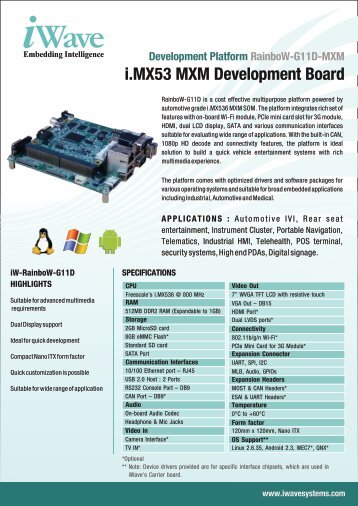 i.MX53 MXM Development Board - iWave Systems