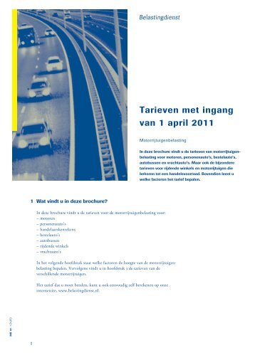 Tarieven met ingang van 1 april 2011 - eurotaxonline.nl