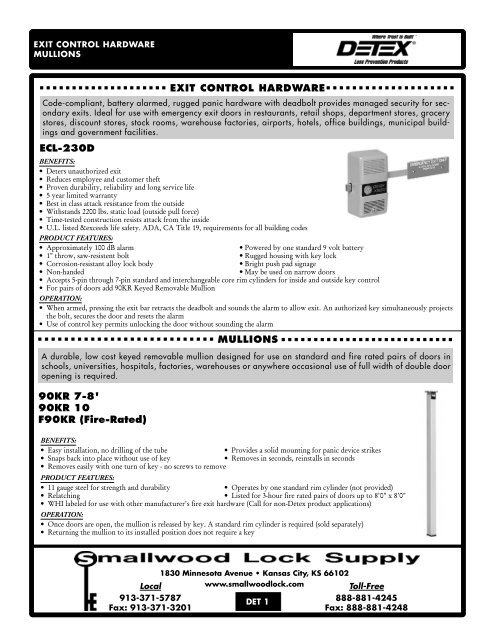Detex Pages Smallwood Lock Supply