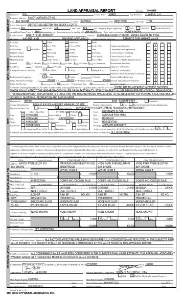 LAND APPRAISAL REPORT - Habitat for Humanity of Suffolk