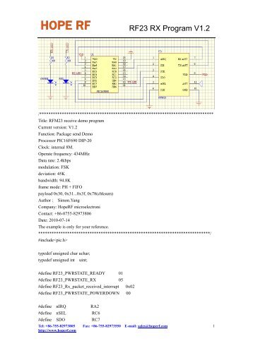 RFM23 receive demo