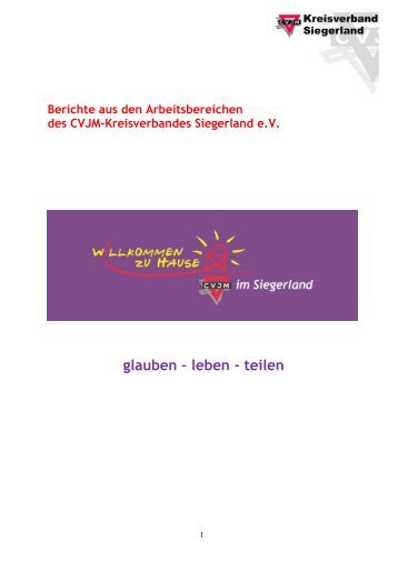 Berichte aus den Arbeitsbereichen - CVJM Kreisverband Siegerland