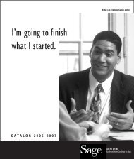 I'm going to finish what I started. - Catalog Sage - The Sage Colleges