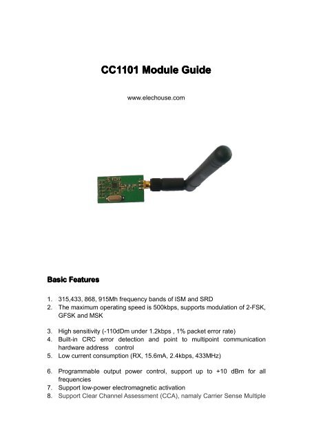 CC1101 module Guide - Elechouse