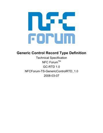 Generic Control Record Type Definition