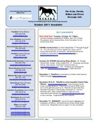 October 2011 Newsletter - STRIDE Dressage of Ocala