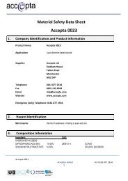 Accepta 0023 MSDS - liquid bromine based biocide - Accepta Water ...