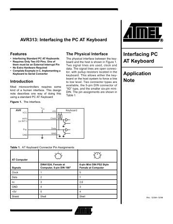 AVR313: Interfacing the PC AT Keyboard Application ... - Gweep.net