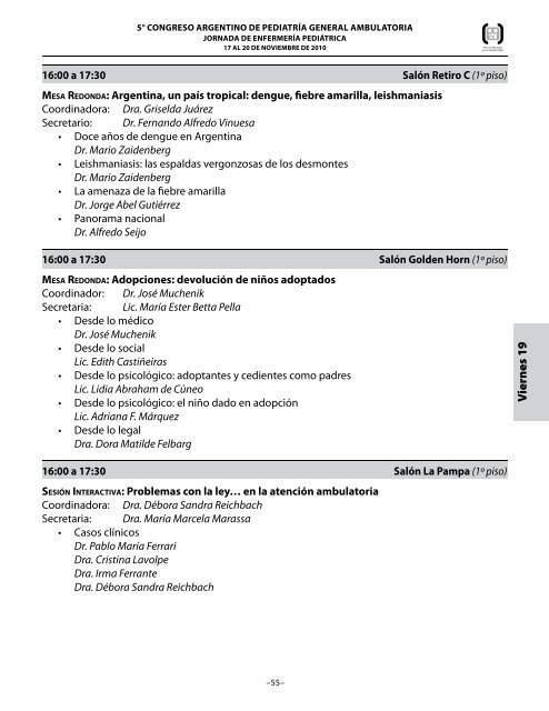 jORNADA DE ENfERmERÃ­A pEDIÃ¡TRICA - Filiales - Sociedad ...