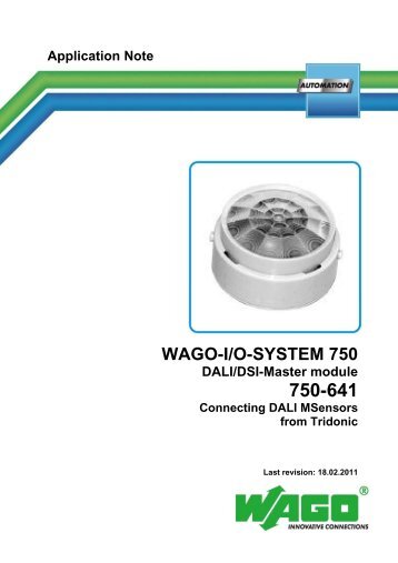 Application Note WAGO-I/O-SYSTEM 750 DALI/DSI-Master module ...