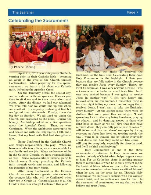 2013 Final Edition - St. Helen's Elementary School