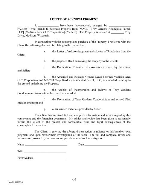 This Declaration of Restrictive Covenants - Troy Gardens Case Study
