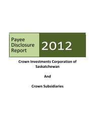 Payee Disclosure Report 2012 - Crown Investments Corporation