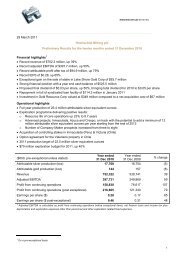 Preliminary Results - Hochschild Mining plc