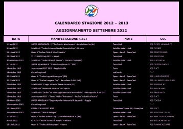 Calendario F.I.S.C.T. 2012-2013 - TSC Black Rose '98 Roma