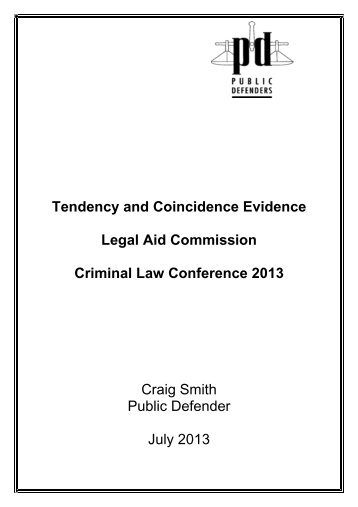 Tendency and Coincidence Evidence - The Public Defenders