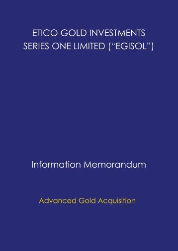 (âEGISOLâ) Information Memorandum - Fund Platform