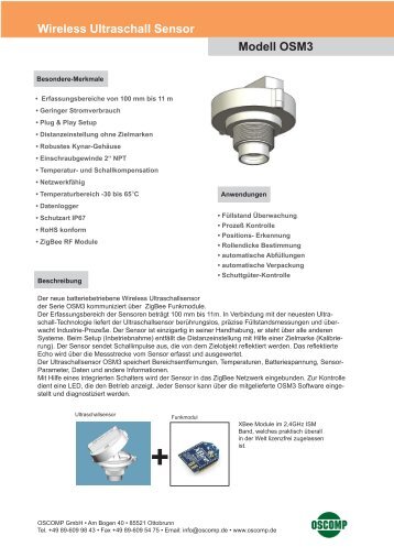 Wireless Ultraschall Sensor - Oscomp