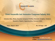 Global Automobile And Automotive Component Industry 2015, Size, Share, Demand, Growth, Opportunities