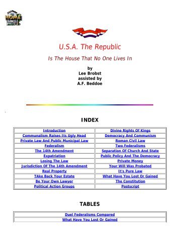 USA The Republic Is The House That No One Lives In - Great Works ...