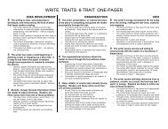 WRITE TRAITS 6-TRAIT ONE-PAGER - Waukesha School District