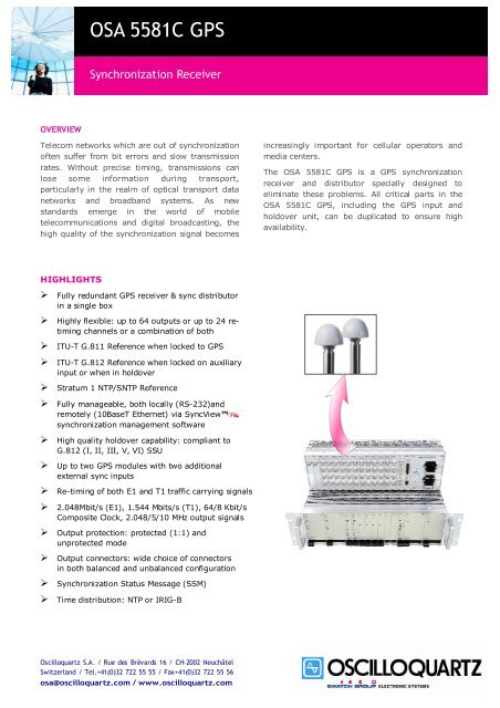 OSA 5581C GPS - Oscilloquartz SA