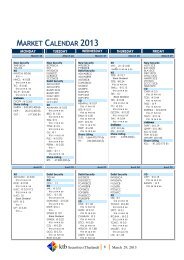 market calendar 2013 - KTB Securities (Thailand) Co.,Ltd.