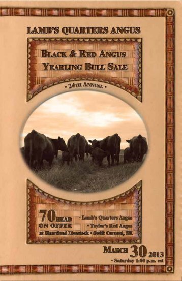 Lambs Quarters Red & Black Bull Sale