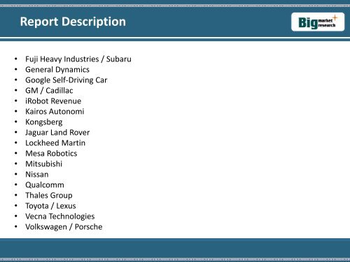 World Robot Cars and Trucks Market Strategies, Growth, Forecast to 2021