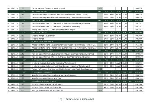 Kultursommer in Brandenburg (ab Seite 5) - Freie Volksbühne Berlin