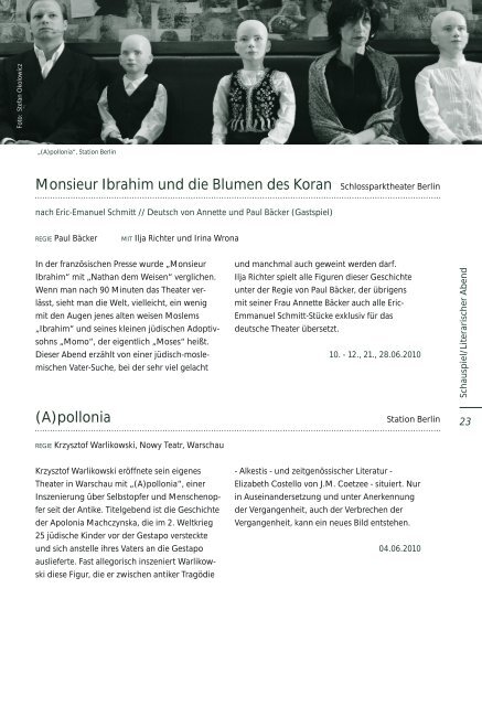 Kultursommer in Brandenburg (ab Seite 5) - Freie Volksbühne Berlin