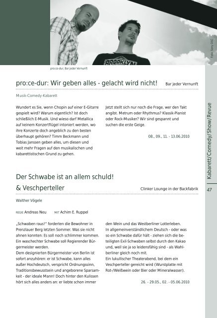 Kultursommer in Brandenburg (ab Seite 5) - Freie Volksbühne Berlin