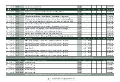 Kultursommer in Brandenburg (ab Seite 5) - Freie Volksbühne Berlin