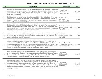 Premier Auction 020708 Sale Summary-Web - Texas Deer Association